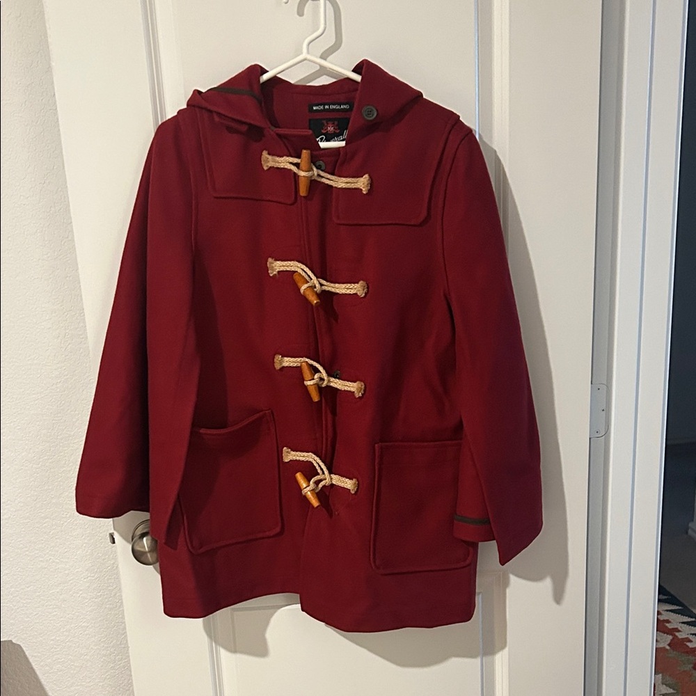 Classic Burgundy Toggle Duffle Coat - Women